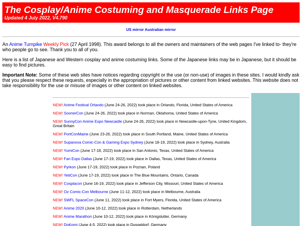 More information about "The Cosplay/Anime Costuming and Masquerade Links Page"